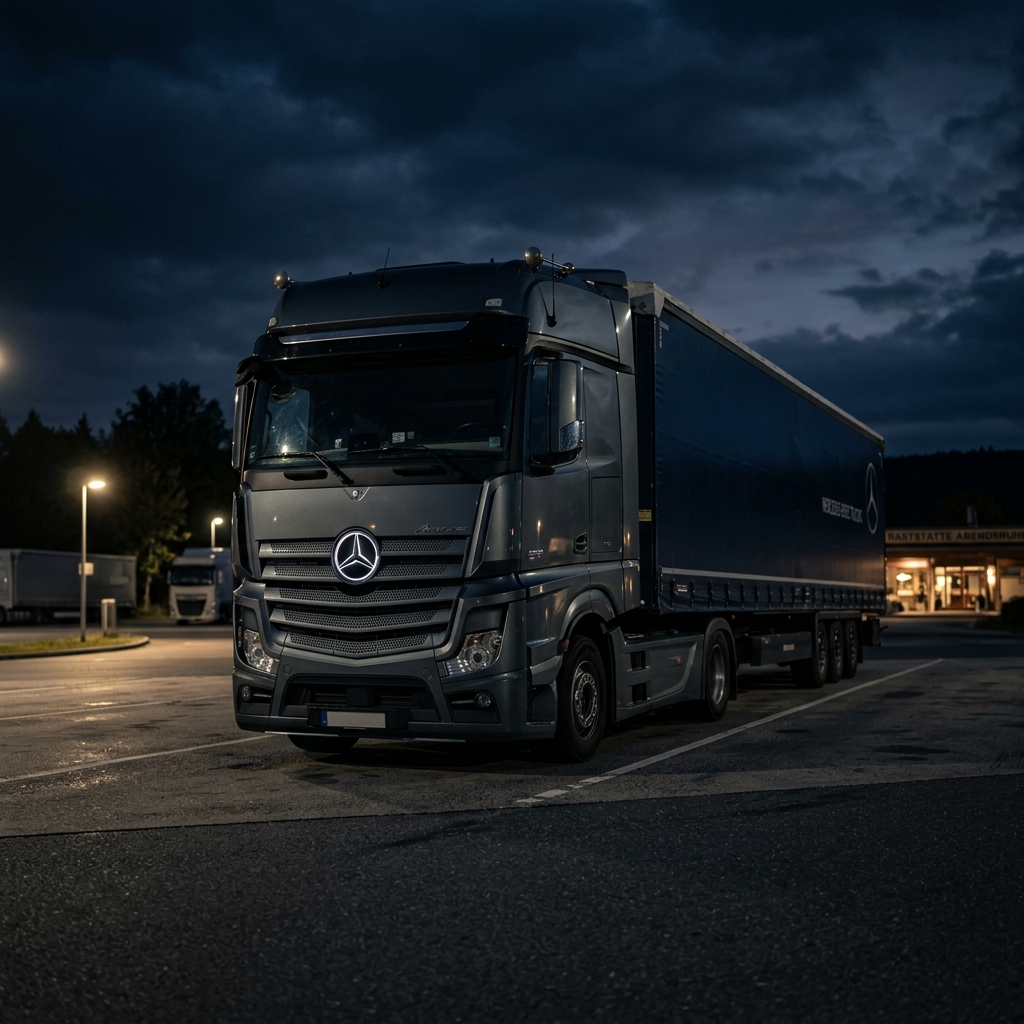 Mercedes Actros Ankauf - Händler inspiziert den LKW
